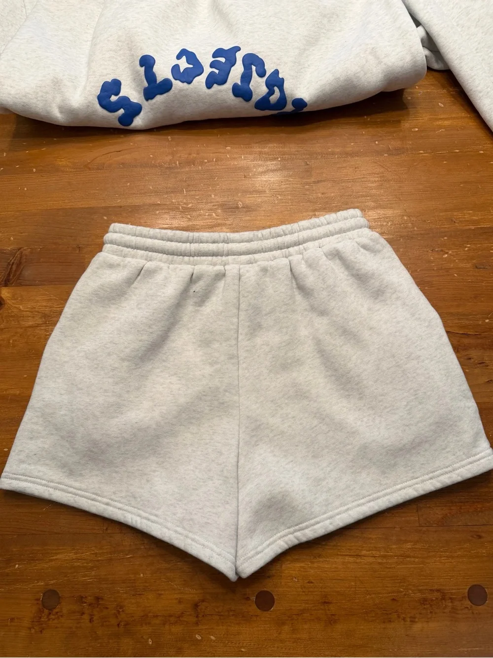 White Fox Project 5 Grey/Blue Hoodie & Shorts Set